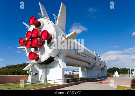 Fusée Saturn IB, le Rocket Garden, le Kennedy Space Center Visitor Complex, Merritt Island, Florida, USA Banque D'Images