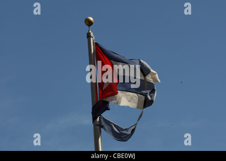 Nous et je vois des drapeaux cubains dans la baie des Cochons à Miami, Floride memorial's Little Havana quartier commémore le 17 avril 1961 Banque D'Images