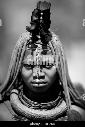 Afrique Angola tribal tribu Himba um woman face Banque D'Images