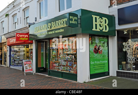 Holland et Barrett magasin d'aliments santé et de remèdes naturels à Sittingbourne High Street Kent UK 2011 Banque D'Images