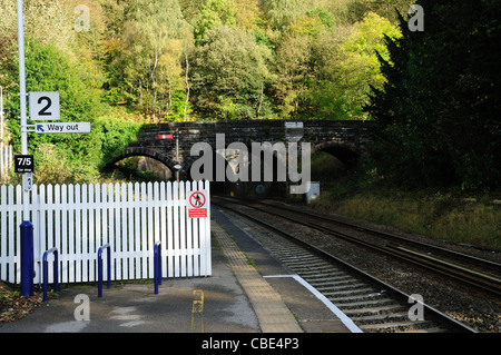 La gare de Grindleford Derbyshire en Angleterre.(Totley tunnel). Banque D'Images