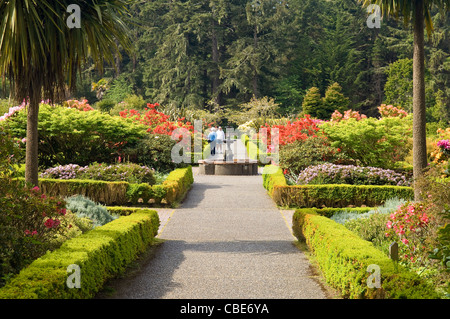 Jardins en l'ancien Simpson Estate à Shore Acres State Park, le sud de l'Oregon coast. Banque D'Images