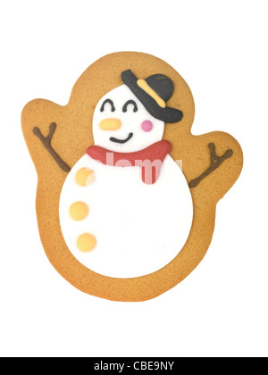 Croustillant d'épice de Noël traditionnel à la décoration de biscuits de fantaisie, isolé contre l'arrière-plan blanc, avec chemin de détourage et aucun peuple Banque D'Images