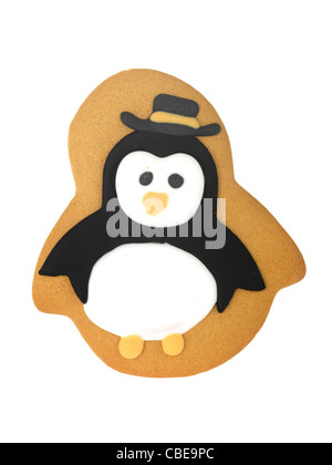 Croustillant d'épice de Noël traditionnel à la décoration de biscuits de fantaisie, isolé contre l'arrière-plan blanc, avec chemin de détourage et aucun peuple Banque D'Images