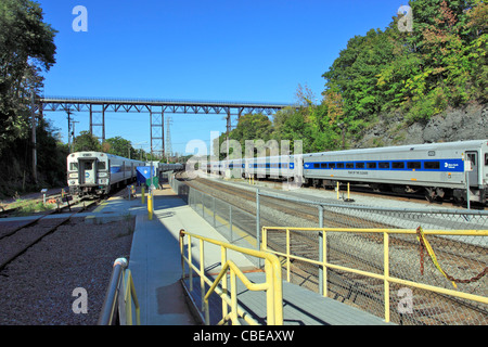 Metro North commuter railroad yard Poughkeepsie NY Banque D'Images