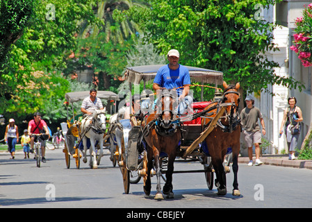 ISTANBUL, TURQUIE. Une scène de rue animée et colorée sur Frederikshavn (Prinkipo) dans les îles des Princes (Kizil Adalar). L'année 2009. Banque D'Images