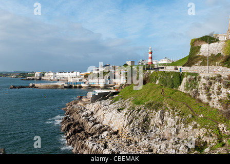 Avis de Plymouth Hoe dont smeaton's tower Banque D'Images