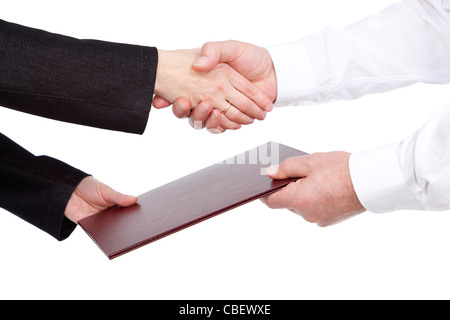 Laissez-passer de l'homme document du deuxième personne sur fond blanc Banque D'Images