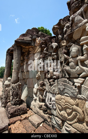 La terrasse des éléphants. Angkor Thom. Angkor. Cambodge Banque D'Images