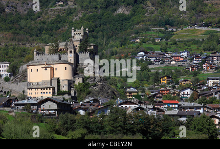 L'Italie, vallée d'Aoste, Saint Pierre, château, Banque D'Images