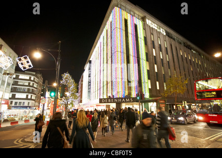 Oxford street debenhams flagship store pendant la période d'achats de noël London England uk united kingdom Banque D'Images