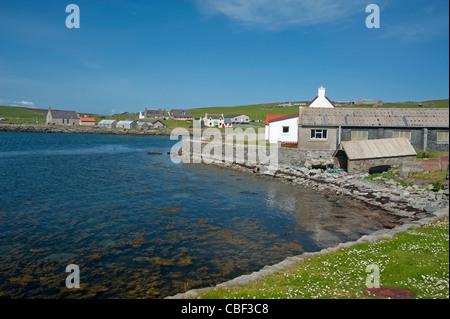 Le Leiraness de Voe sur le son de Bressay, îles Shetland. 7766 SCO Banque D'Images