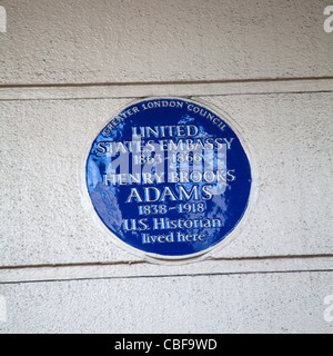 Blue Plaque d'Henry Brooks Adams Banque D'Images