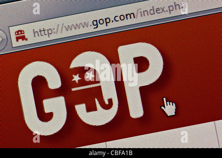 Parti Républicain GOP nous logo et site web close up Banque D'Images