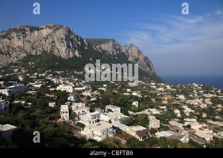 L'Italie, Campanie, Capri, Marina Grande, le général vue aérienne, Banque D'Images