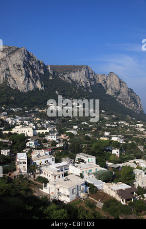 L'Italie, Campanie, Capri, Marina Grande, le général vue aérienne, Banque D'Images