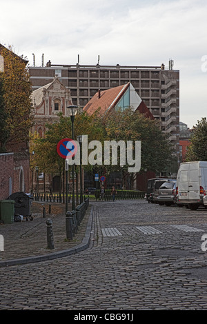 Les différents styles de construction en un seul emplacement Bruxelles Banque D'Images