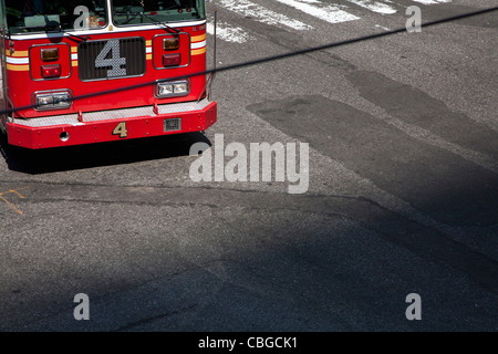 La partie avant d'un camion à incendie, high angle view Banque D'Images