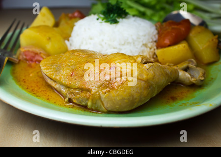 Asian, poulet, piment, coriandre, curry, cuit, profond, délicieux, le dîner, l'origine ethnique, de l'alimentation, frit, gourmet, Herb, Inde, indien, Banque D'Images