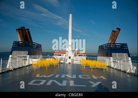 Sur le pont supérieur du ferry Northlink MV Hrossey entretien des îles Shetland d'Aberdeen. L'Écosse. 7785 SCO Banque D'Images