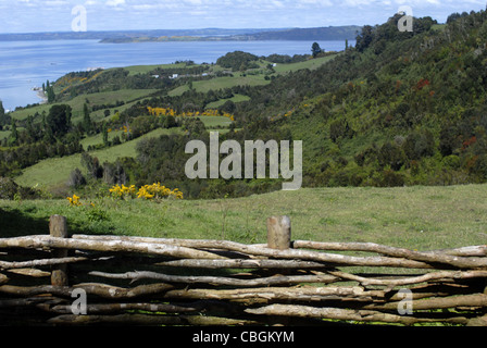 Sightseen de Quinchao, Île Chiloé, Chili, district du lac Banque D'Images