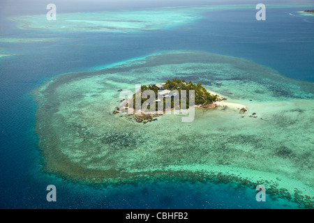 Wadigi Island, Yasawa Islands, Fidji, Pacifique Sud - vue aérienne Banque D'Images