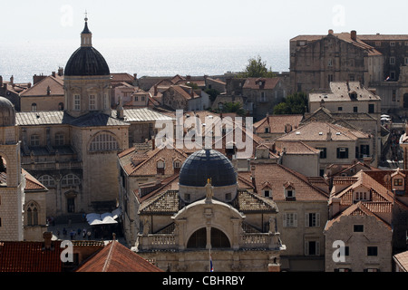 L'ÉGLISE ST BLAISE.LA CATHÉDRALE ET LA VIEILLE VILLE DE DUBROVNIK CROATIE 05 Octobre 2011 Banque D'Images