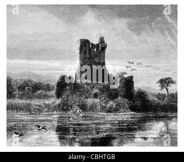 Le Château de Ross clan O'Donoghue Killarney County Kerry Ireland Irish bastion tower house Banque D'Images