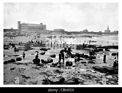 Tynemouth Tyne Wear Angleterre parc aquatique sous-marin Grand Parade rock Seal Cove plage piscine pataugeoire période Victorienne. Banque D'Images