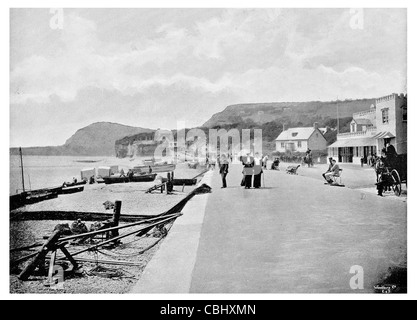 La ville de Sidmouth beach Promenade Manche Devon, Angleterre station touristique de la Côte Jurassique, site du patrimoine mondial Banque D'Images