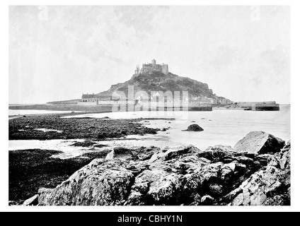 St Michael's Mount tidal island Mount's Bay Cornwall England United Kingdom château manoir hôtel particulier du palais Banque D'Images