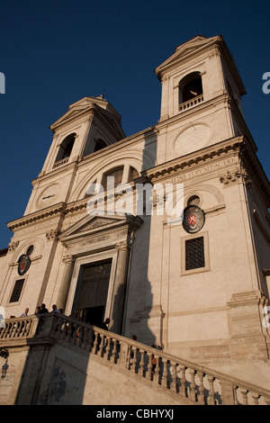 Façade de l'église de la Trinita dei Monti Église, Rome, Italie, Europe Banque D'Images