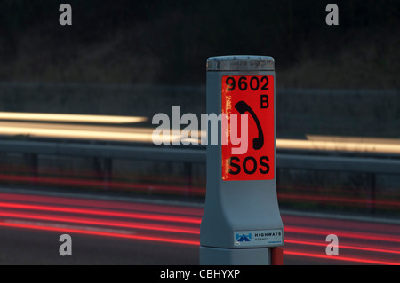 Téléphone d'urgence d'autoroute, UK Banque D'Images