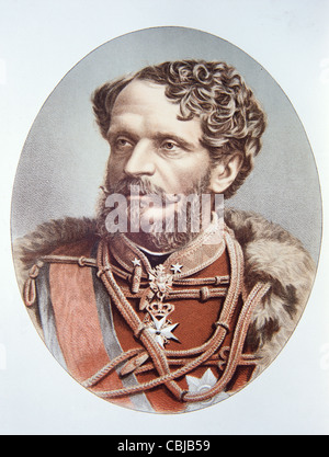 Portrait du comte Gyula Andrassy (1823-90) ou de Julius Andrassy, homme d'État et homme politique hongrois, Premier ministre (1867-71). Illustration ancienne ou gravure Banque D'Images