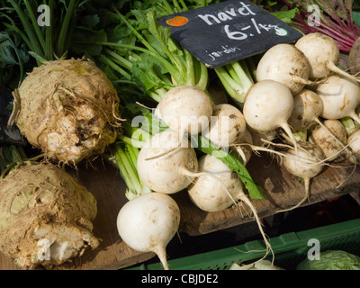 Légumes-racines dans le marché, Genève, Suisse Banque D'Images