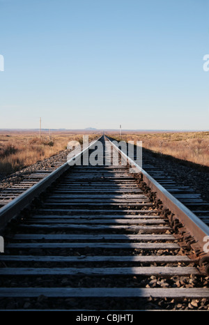 Des voies de chemin de fer s'étendre vers l'horizon Banque D'Images