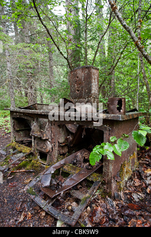 Ancien vestige cuisine. Canyon City, ville fantôme. Chilkoot Trail. Klondike Gold Rush National Historical Park. De l'Alaska. USA Banque D'Images