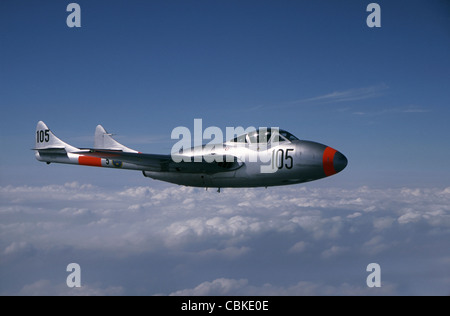 De Havilland DH 110 Vampire trainer dans l'air. Banque D'Images