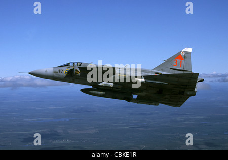 JA Saab 37 Viggen fighter de l'Armée de l'air suédoise. Banque D'Images