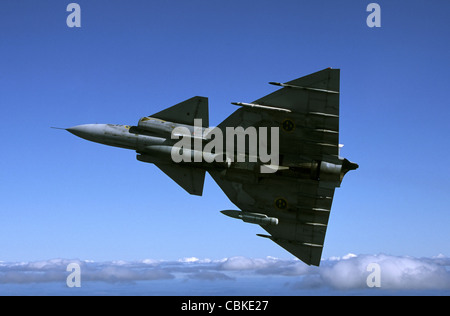 JA Saab 37 Viggen fighter de l'Armée de l'air suédoise. Banque D'Images