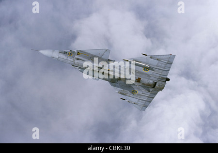 JA Saab 37 Viggen fighter de l'Armée de l'air suédoise. Banque D'Images