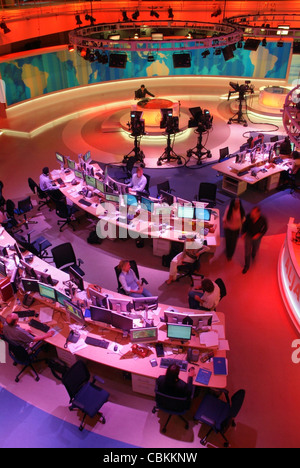 La scène à la salle d'Al Jazeera International. Banque D'Images