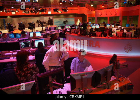 La scène à la salle d'Al Jazeera English à Doha. Banque D'Images