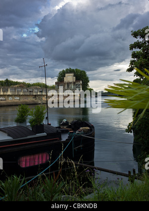 L'Île Seguin, rives de la Seine, la friche industrielle, rive de la Seine, Ile Seguin Banque D'Images