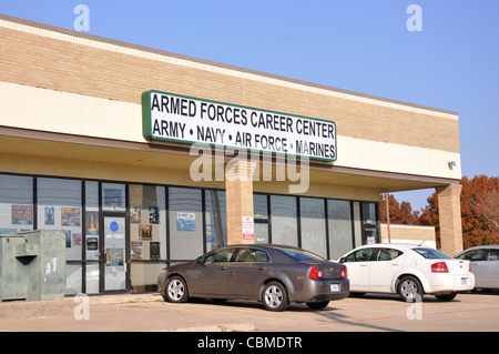 Centre de carrière des forces armées des États-Unis Bureau de recrutement, Texas, États-Unis Banque D'Images