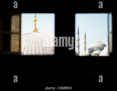 À partir de Sainte-sophie (Aya Sofya ) vers Mosquée Sultan Ahmed ( Mosquée bleue ) Banque D'Images