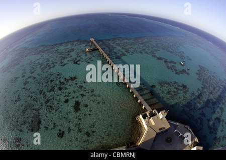 Vue panoramique à partir de phare de Sanganeb de corail, Mer Rouge, au Soudan Banque D'Images