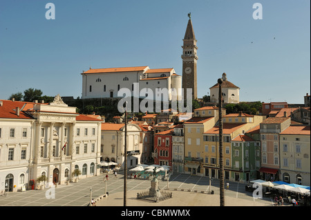 Quartier historique de Piran, Slovénie, péninsule de l'Istrie Banque D'Images
