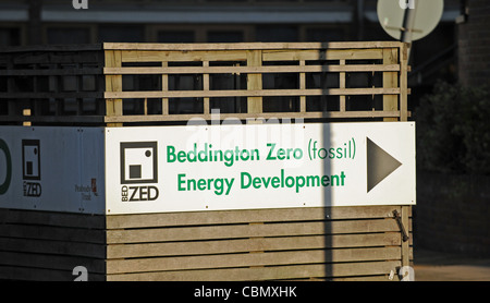 Beddington Zero Energy Development est le développement d'habitations durables sur le plan social et environnemental - UK Banque D'Images