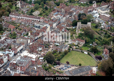 Vue aérienne du château de Lewes Sussex, Angleterre Banque D'Images